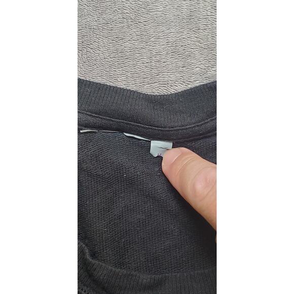 Athleta Sz M Criss Cross Sweatshirt Black Modal Pullover Sweater Winter C4-62 - Picture 5 of 8